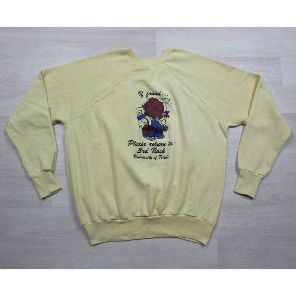 Vintage 80s University Of Toledo Sweatshirt (XL) If Lost Return to 3rd Nash Bear